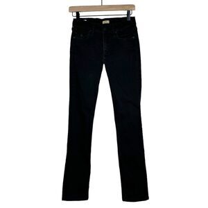 True Religion Cora Straight Leg Jeans Black Stretch Denim Flap Pockets Size 27